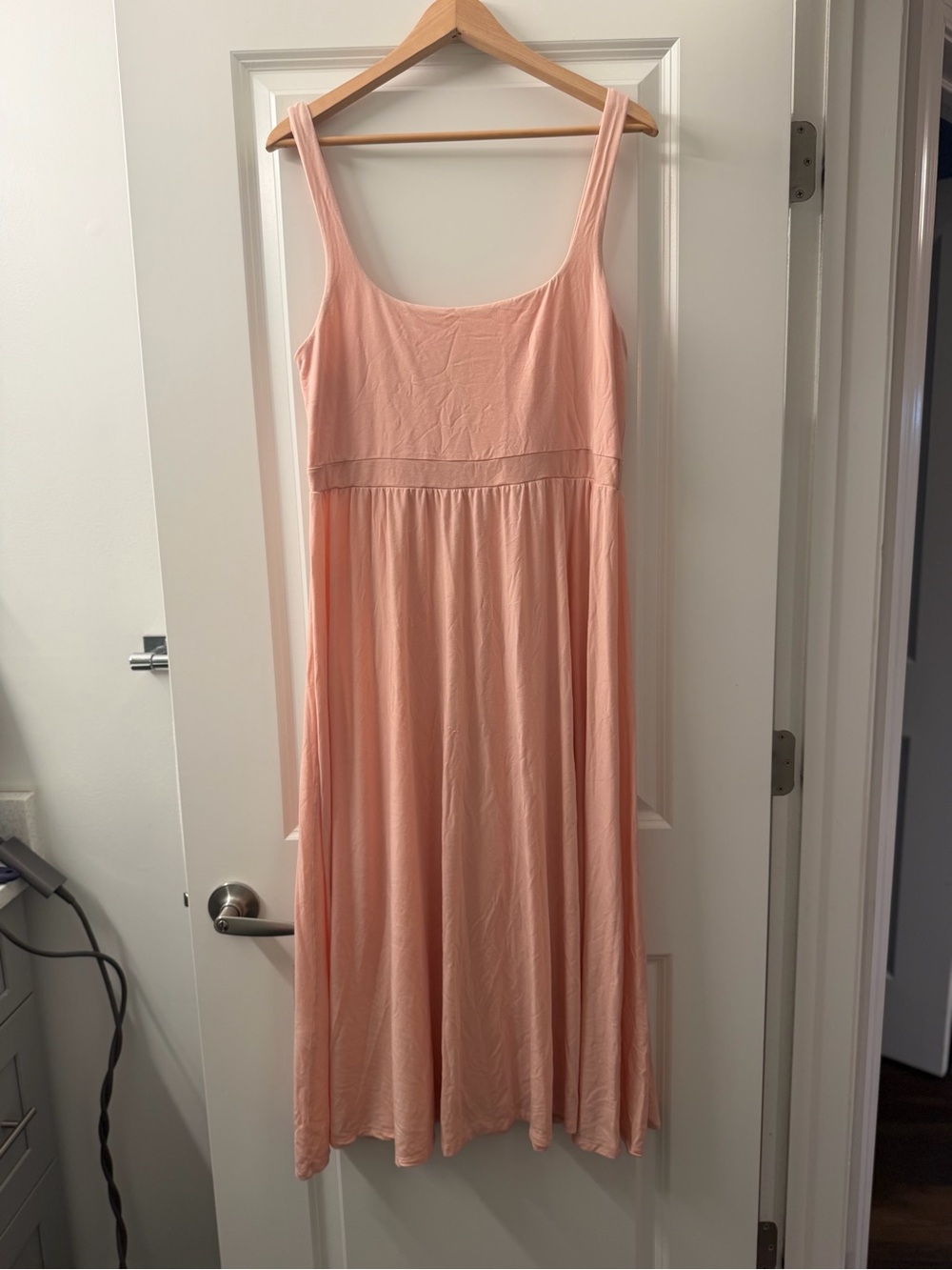 Wilfred Peach Sleeveless Maxi Slip Dress with slit